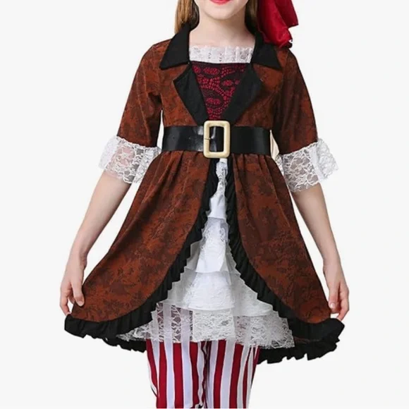 open lace back dress Pirate Princess Deluxe Adult Costume Female Uk Size 10 14